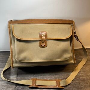 Brahmin & Sperry tan Canvas and Leather Men's messenger Bag